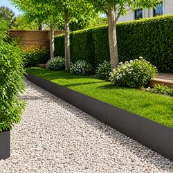 Steel Lawn Edging Set - 10 pcs, 100 x 30 cm Each