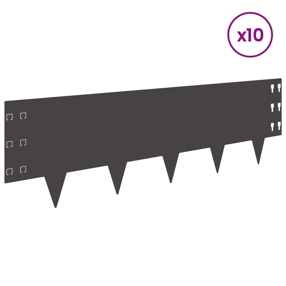 Steel Lawn Edging Black 100 x 30 cm Flexible Landscape Barrier