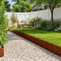 Compact Lawn Edging Set - 10 Pieces of Brown Steel