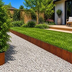 Garden Lawn Edging 20 pcs 100x30cm Steel Borders Modern Landscape Flexible Rusty