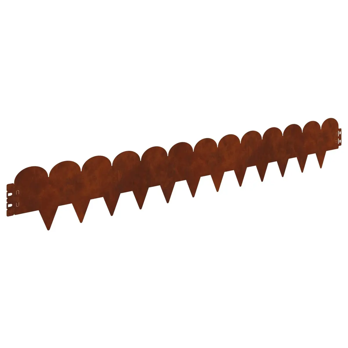Garden Lawn Edging Brown 103x15cm Steel Border Edge Sharp and Round Top
