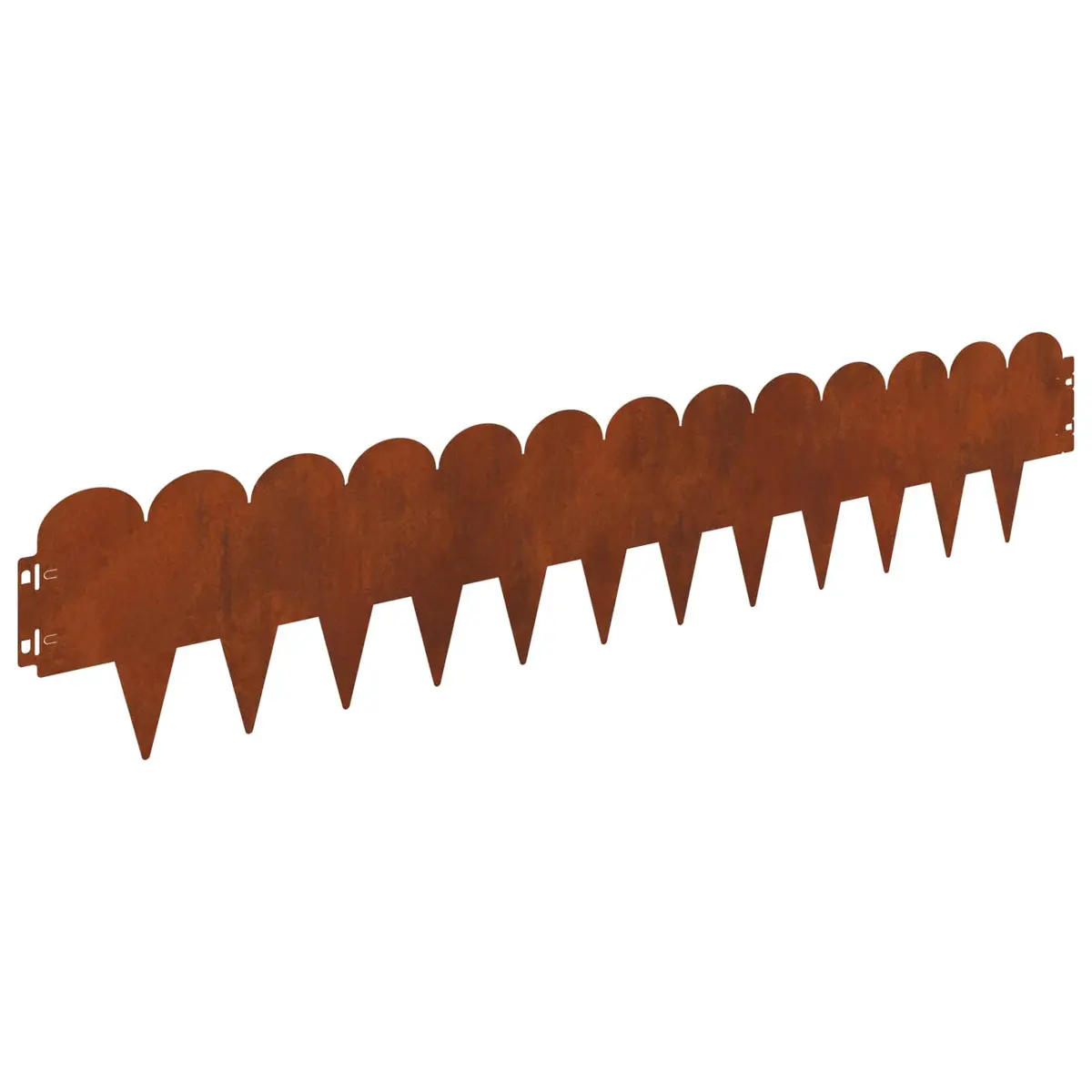 Garden Lawn Edging Brown 103x20cm Steel Border Edge Sharp and Round Top