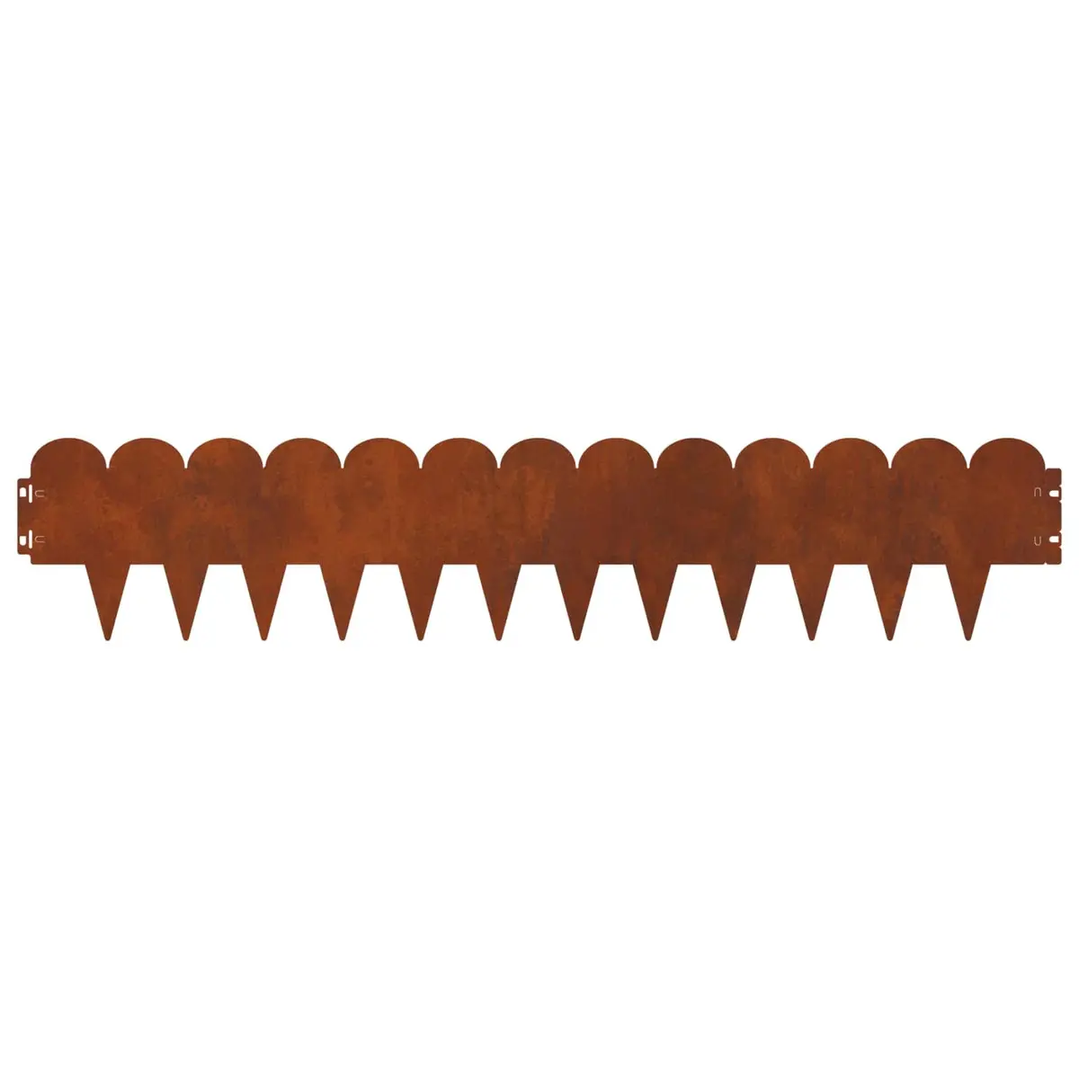 Garden Lawn Edging Brown 103x20cm Steel Border Edge Sharp and Round Top