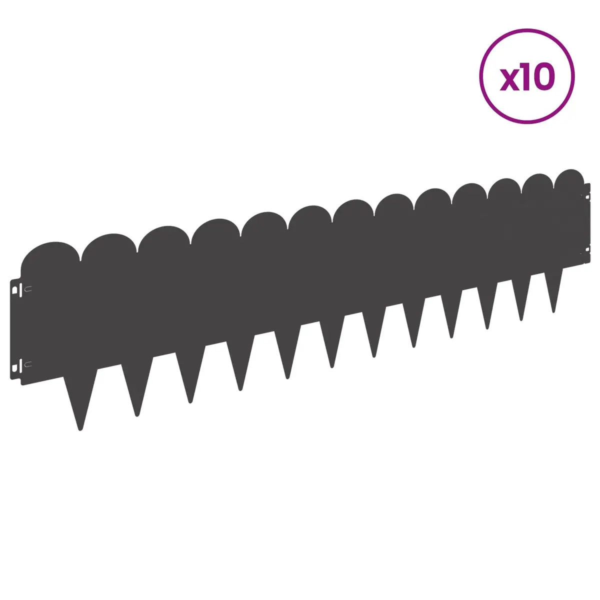 Garden Lawn Edging Black 103x25cm Steel Flexible Border