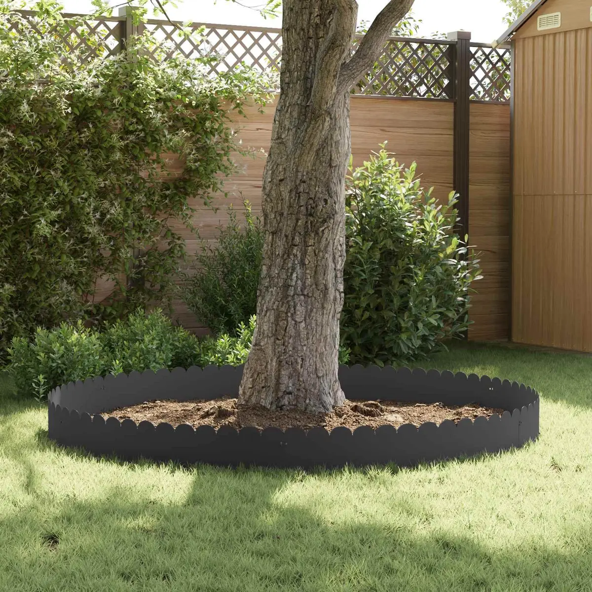 Garden Lawn Edging Black 103x25cm Steel Flexible Border