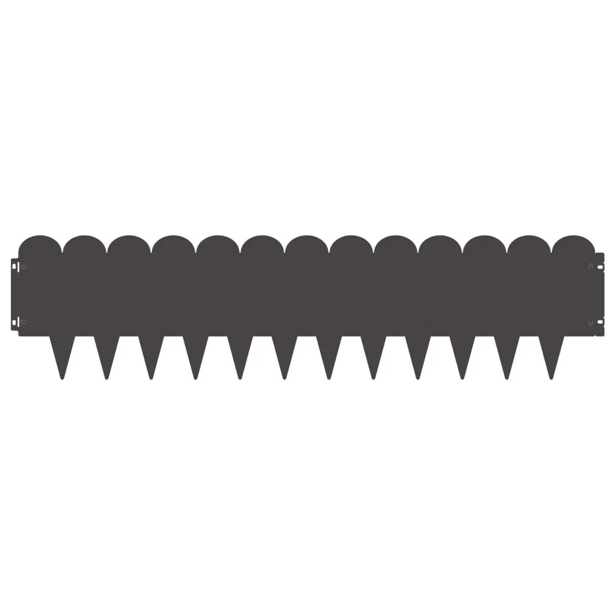 Lawn Edging Steel Black 103x25cm Sharp and Round Top 20 Piece