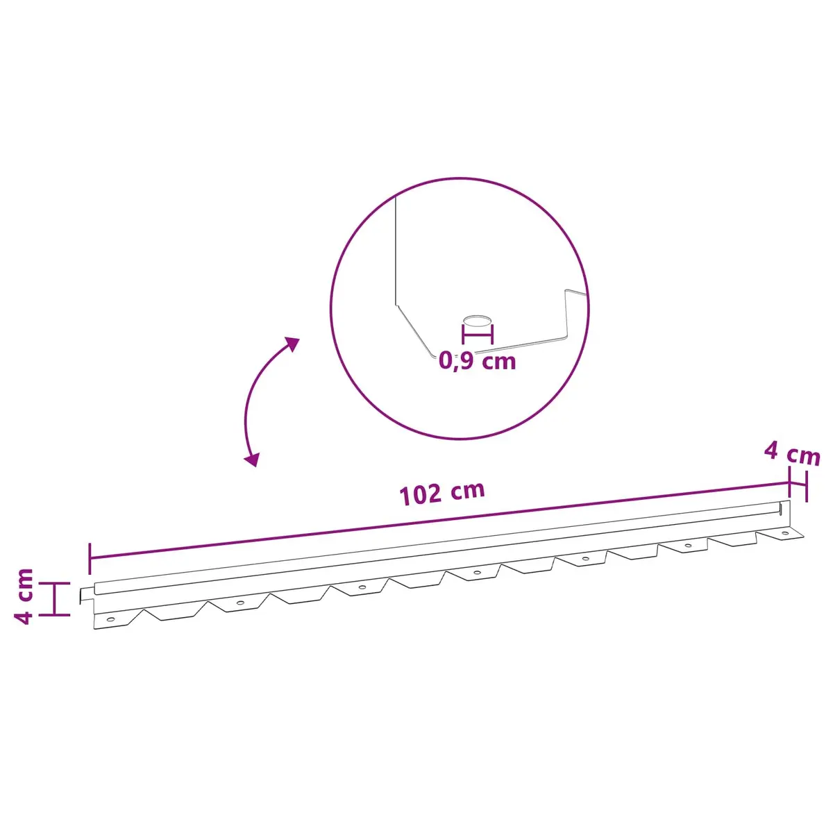 Garden Lawn Edging Steel Border 10 Pieces Black Landscape Flexible Outdoor