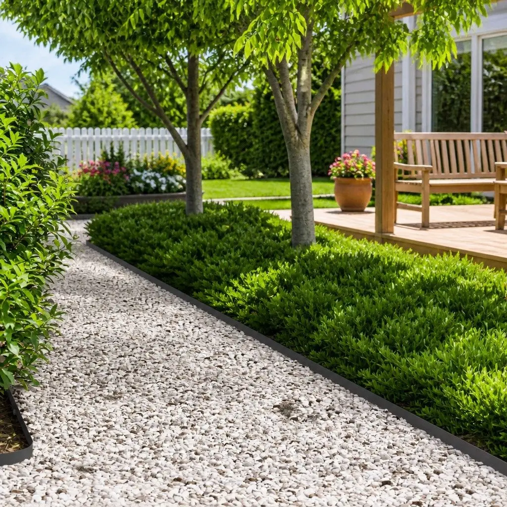 Garden Lawn Edging Black Steel Flexible Landscape Border Fencing 20 Piece