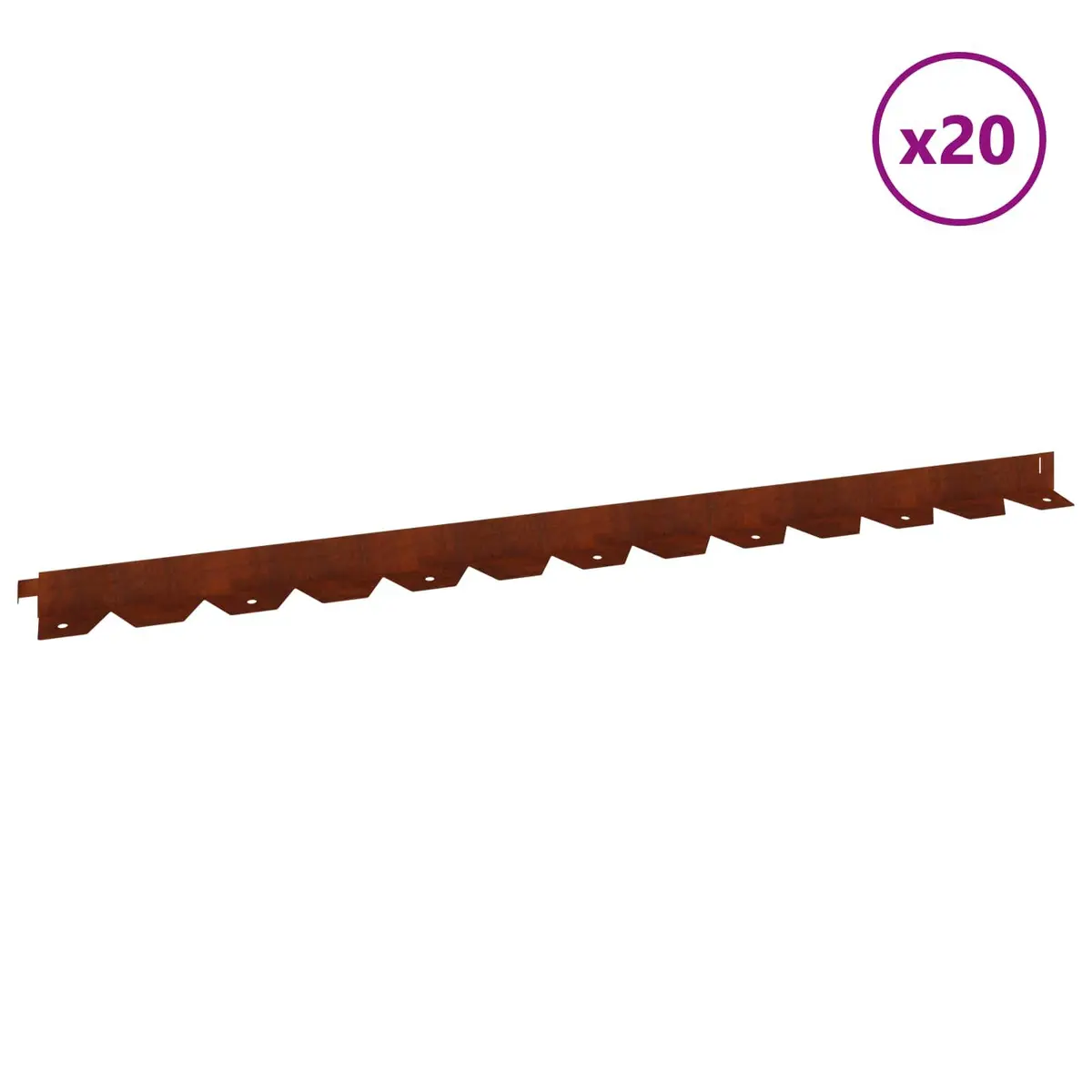 Garden Lawn Edging Brown 102cm Flexible Steel Border Landscape 20 Piece