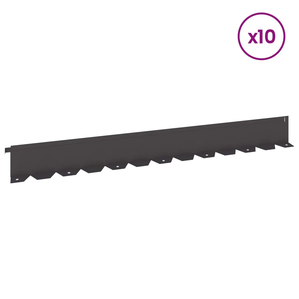 Garden Lawn Edging 10 pcs Steel Black Borders Landscaping Flexible Design