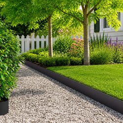 10-Piece Black Steel Lawn Edging for Garden Borders
