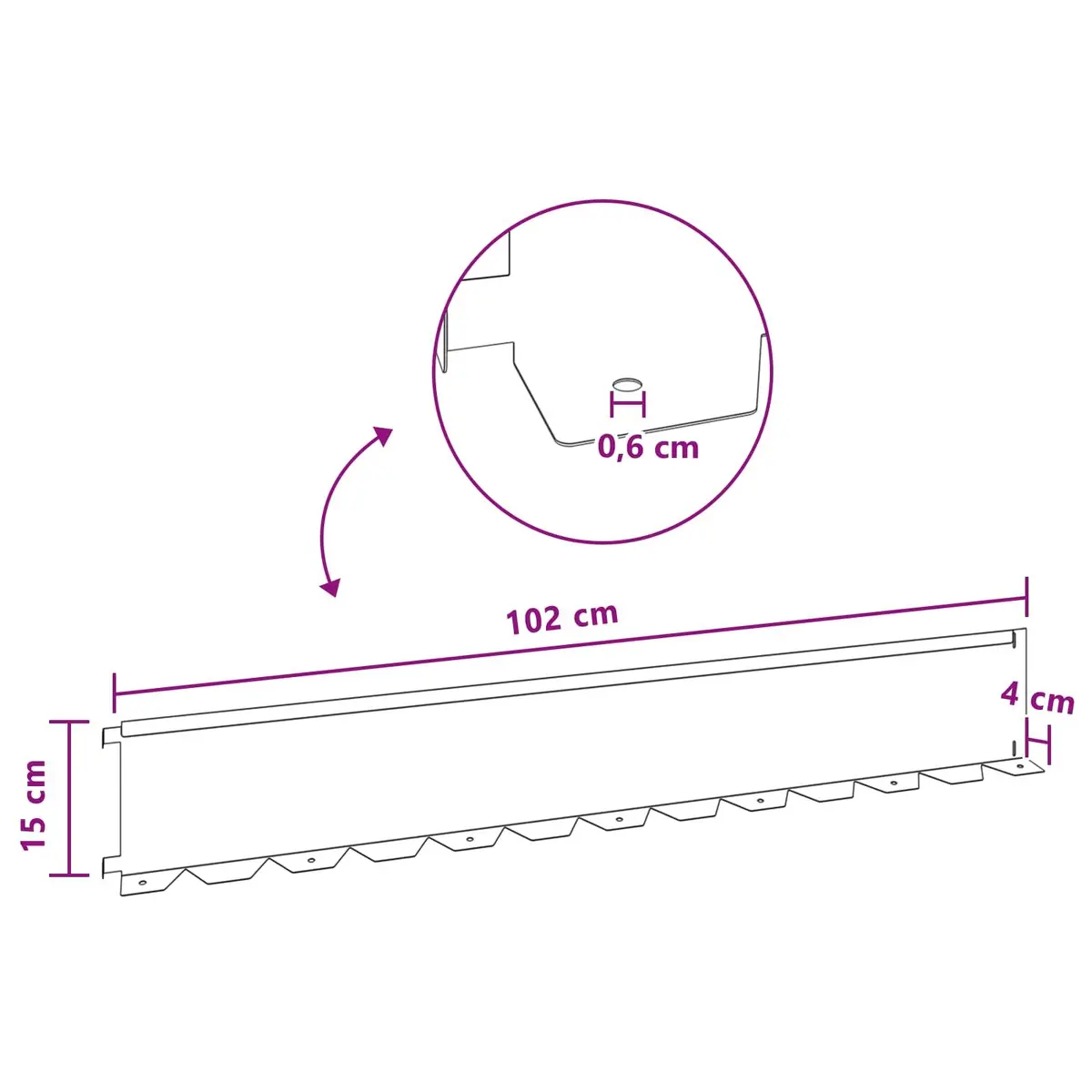 Garden Lawn Edging Border Black 10 Piece Flexible Steel Landscape Barrier
