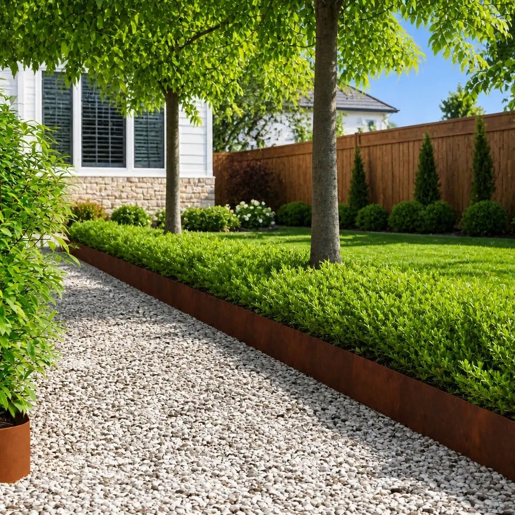 Garden Lawn Edging Brown Flexible Steel Landscape Edging 20 Piece