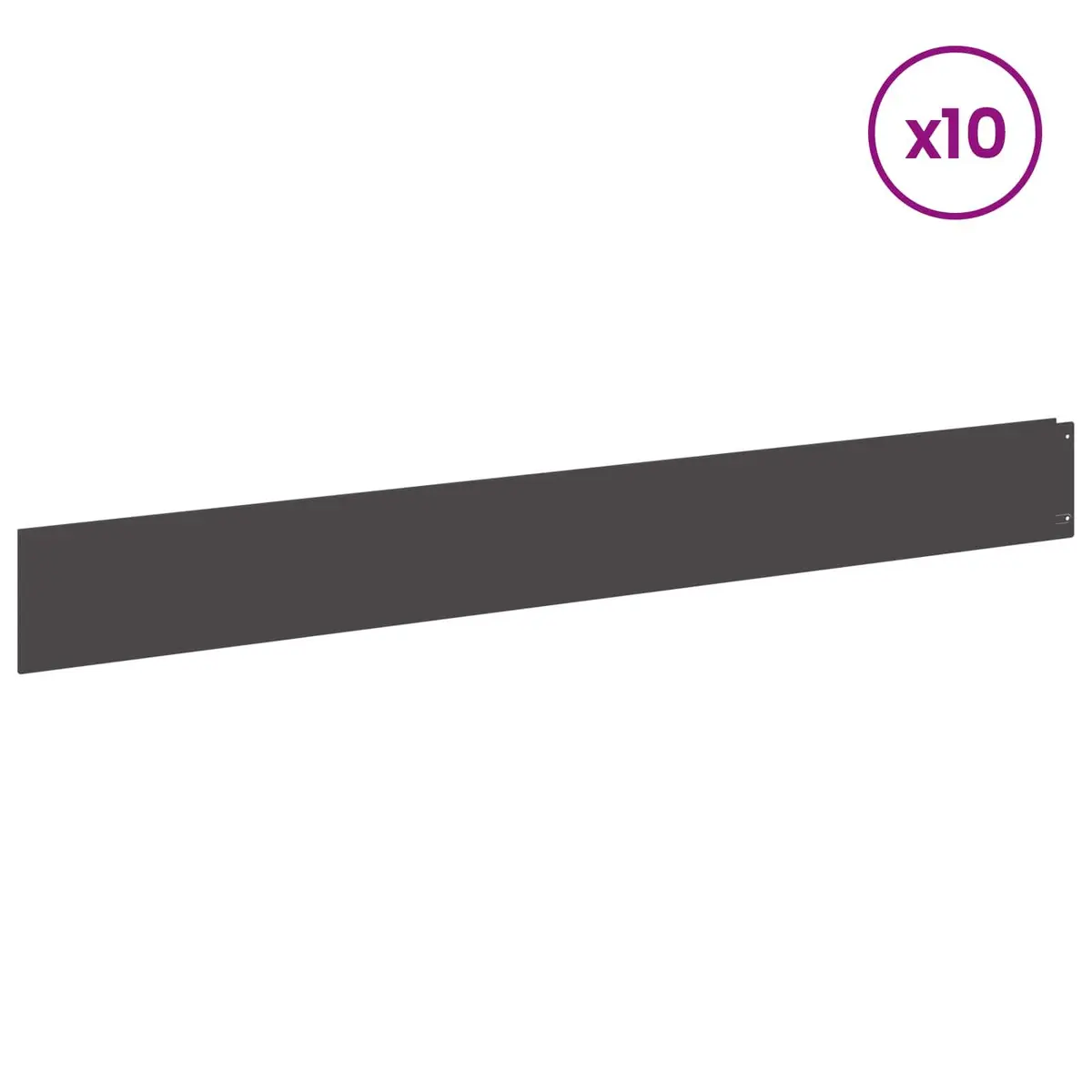 Garden Lawn Edging 10 pcs 100x12cm Steel Border Landscape Edge Top Fold Black
