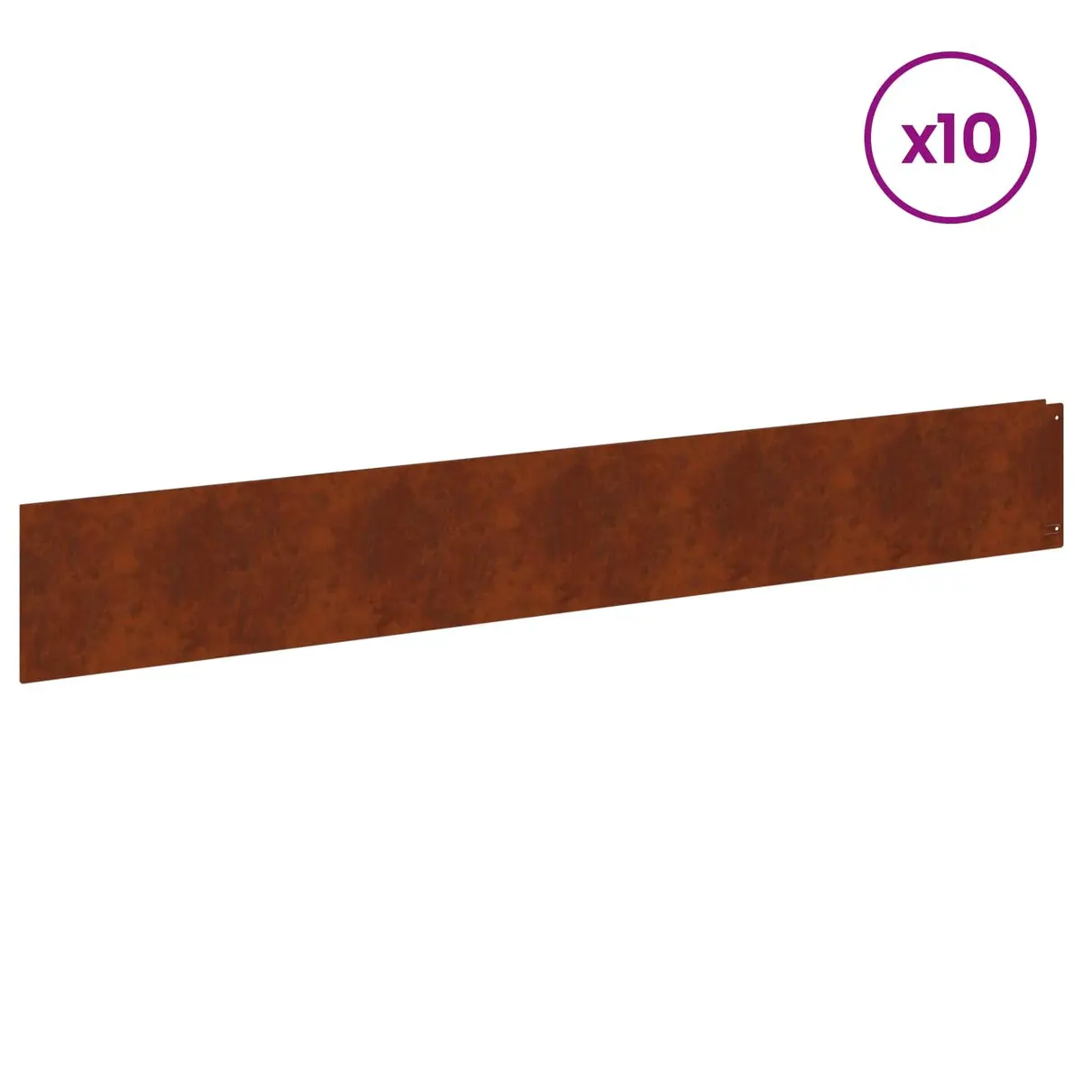 Garden Lawn Edging Brown 100x15cm Steel Border Edge with Top Fold