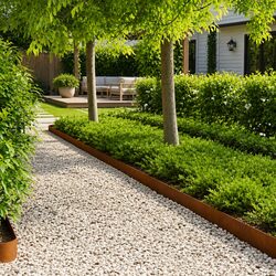 Friendly Lawn Edging Solution 20 pcs 100x15cm Steel Brown