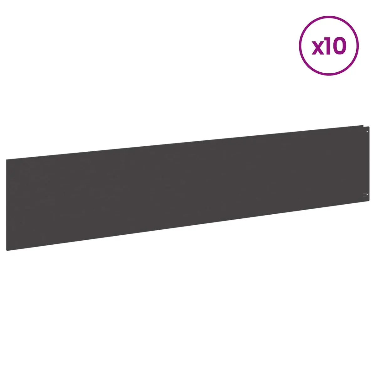 Garden Lawn Edging 10 pcs Steel Black Border Landscape Barrier Modern Design