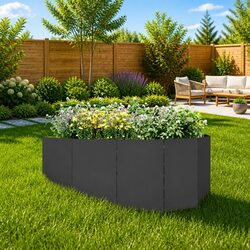 Compact Steel Lawn Edging Border 100 x 45 cm – Black