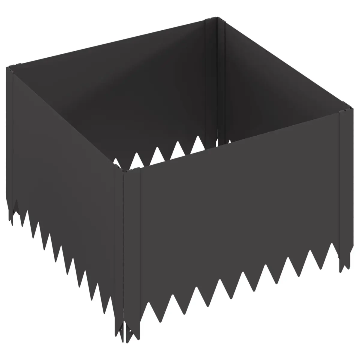 Steel Garden Border Edging 60x60x35cm Landscape Lawn Bed Pathway Barrier Black