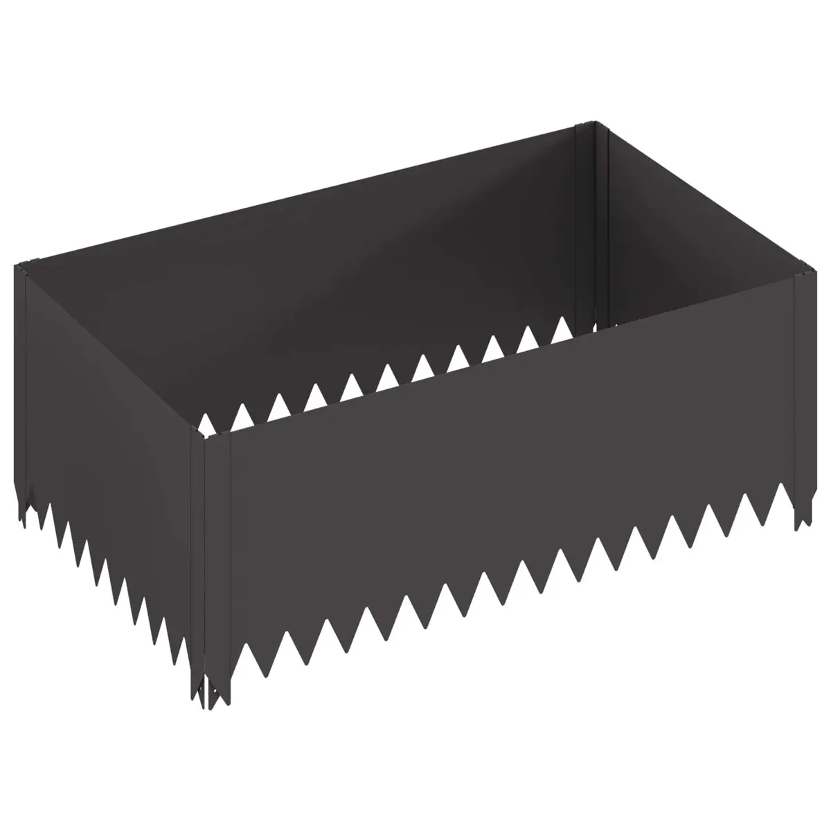 Garden Lawn Edging Border 100x60x35cm Steel Landscape Bed Pathway Divider Black