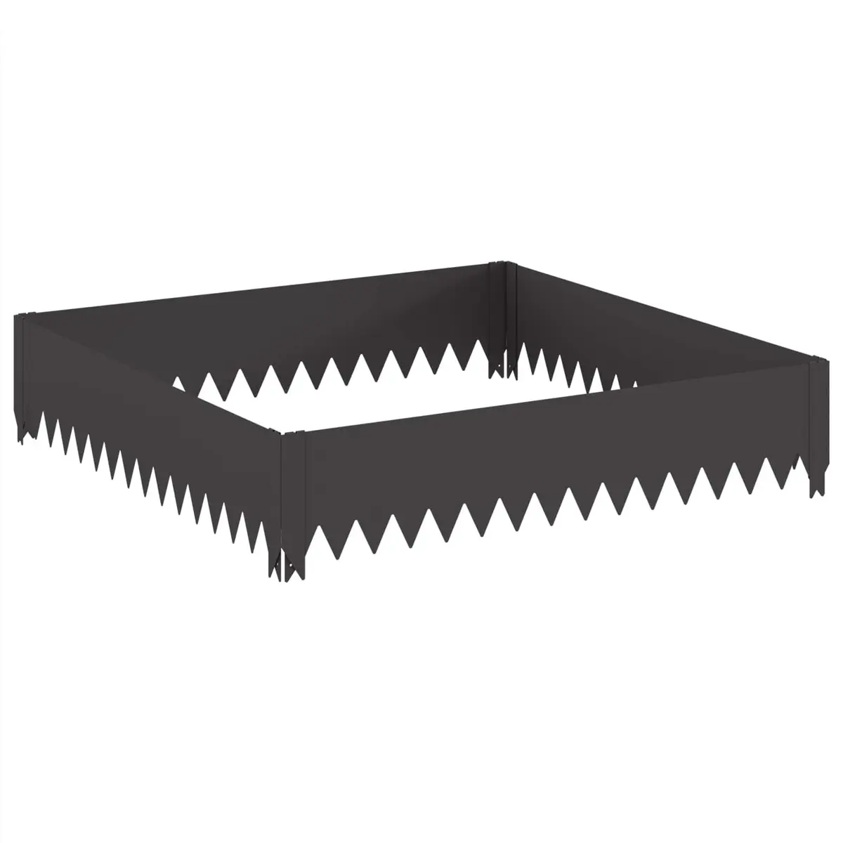 Garden Border Edging Steel Black 4 Pieces Durable Powder-Coated Landscape Fence Strip
