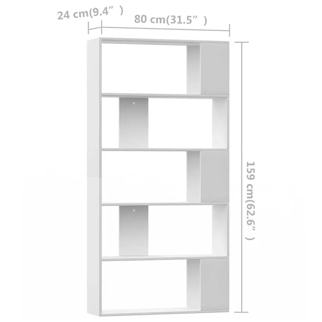 Book Cabinet White 80x24x159 cm Freestanding Storage Unit Room Divider