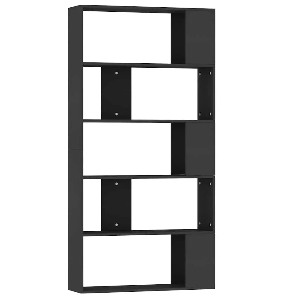 Book Cabinet Black 80x24x159cm Room Divider 5 Compartments