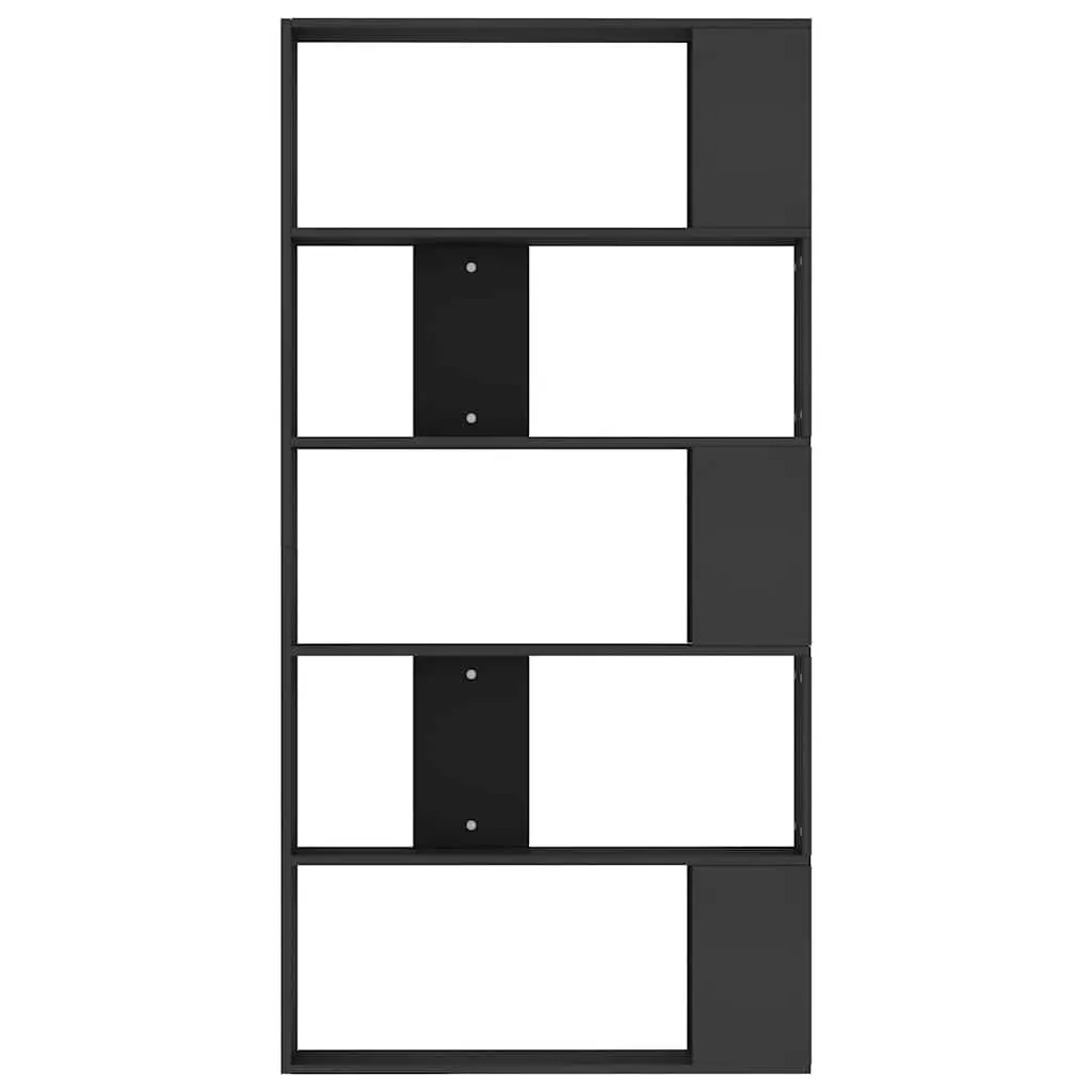 Book Cabinet Black 80x24x159cm Room Divider 5 Compartments