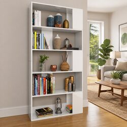 Compact 5-Shelf Book Cabinet for Efficient Storage