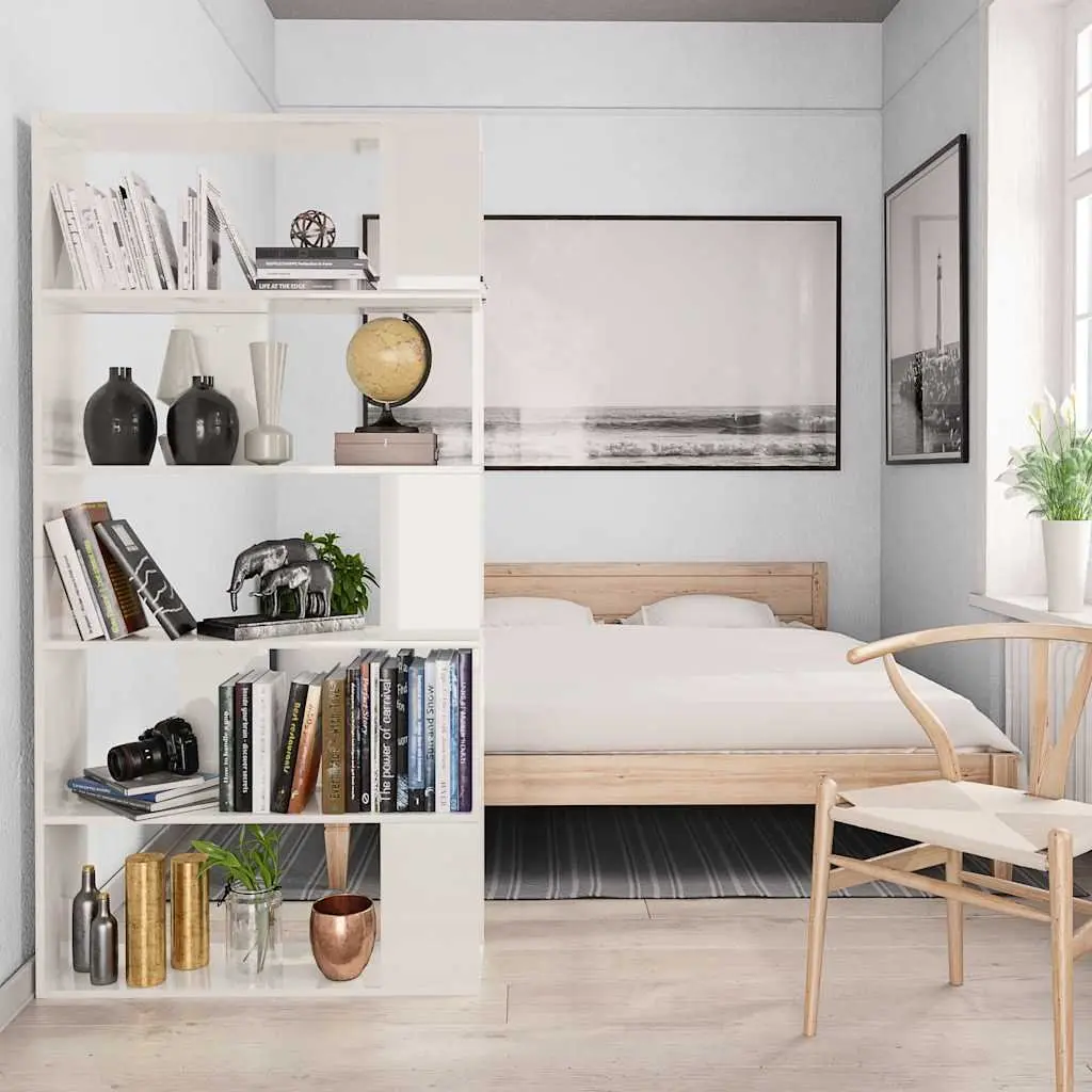 Bookcase High Gloss White 80x24x159cm Engineered Wood Room Divider Storage Shelf