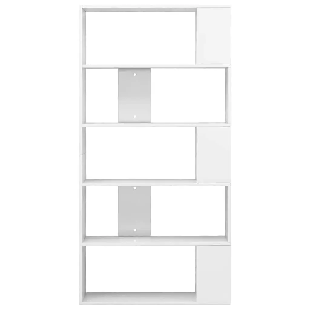 Bookcase High Gloss White 80x24x159cm Engineered Wood Room Divider Storage Shelf