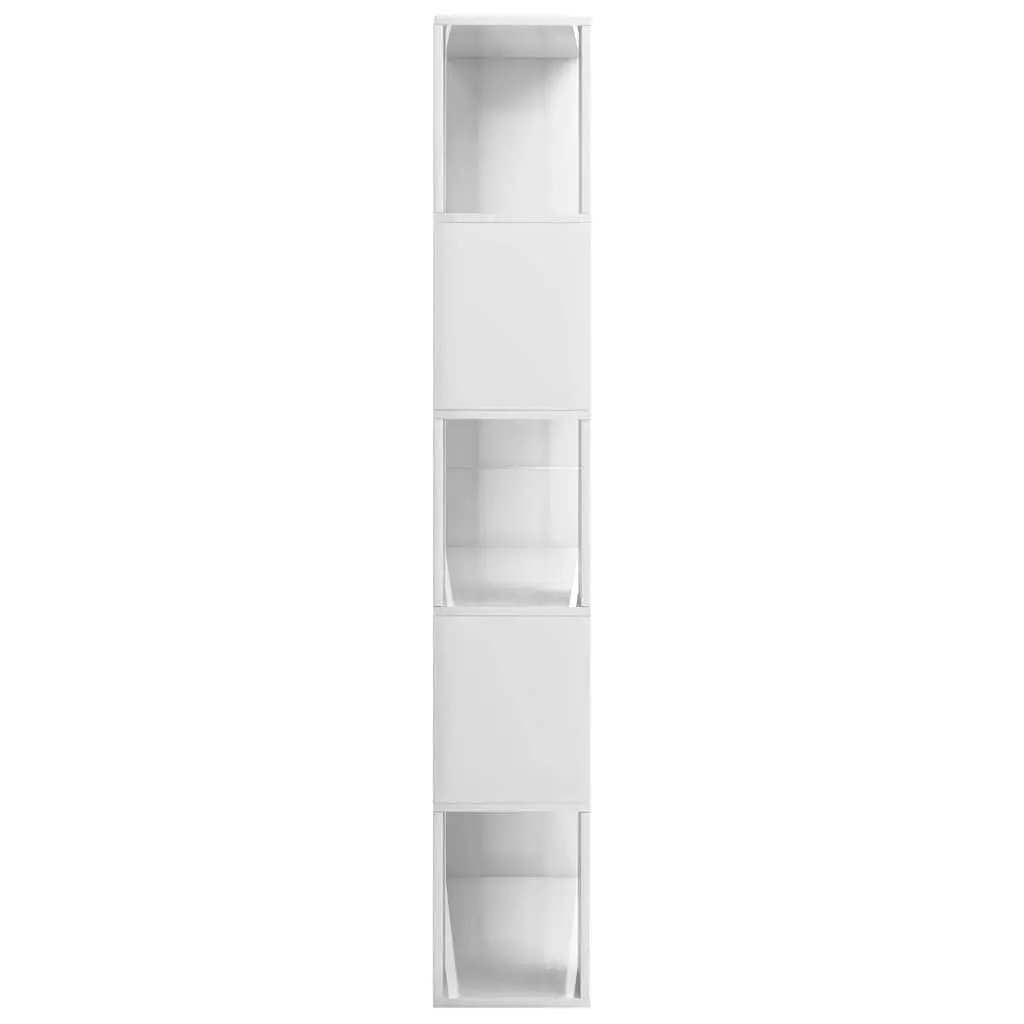 Bookcase High Gloss White 80x24x159cm Engineered Wood Room Divider Storage Shelf