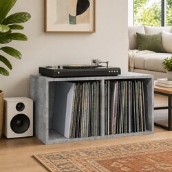 Grey Vinyl Record Storage Box for Records