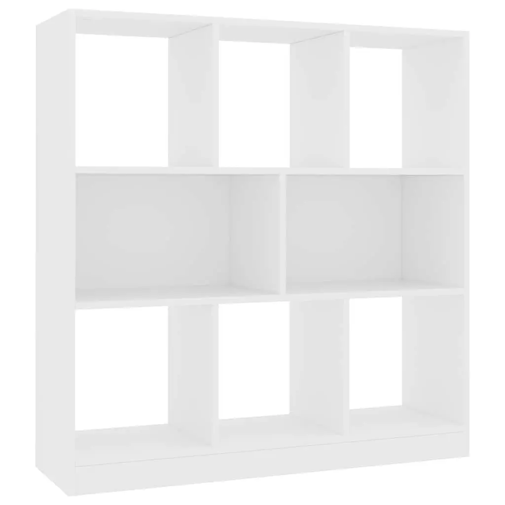 Book Cabinet White 8 Compartment Storage Organizer