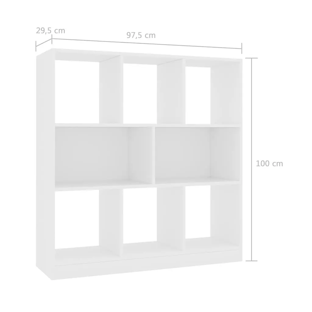 Book Cabinet White 8 Compartment Storage Organizer