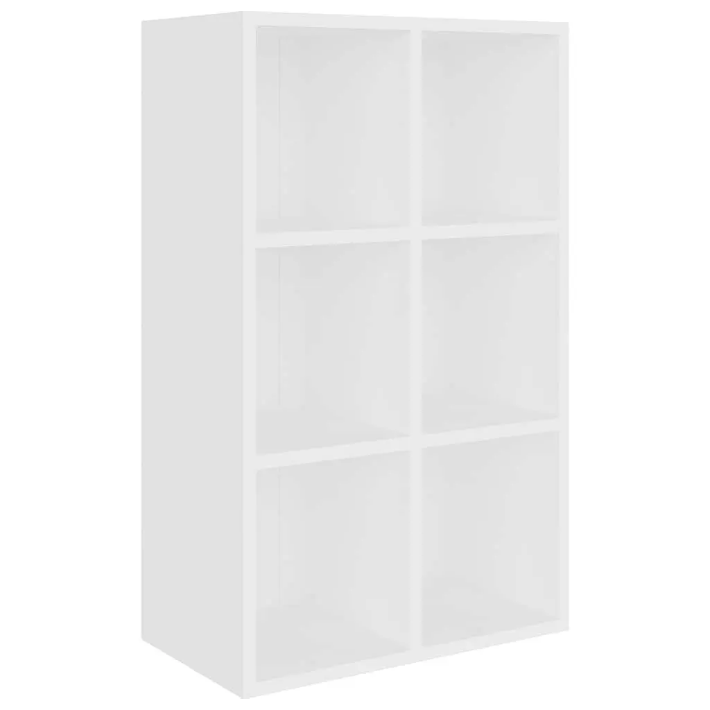 Book Cabinet Sideboard White 66x30x98 cm Storage Shelf 6 Compartments