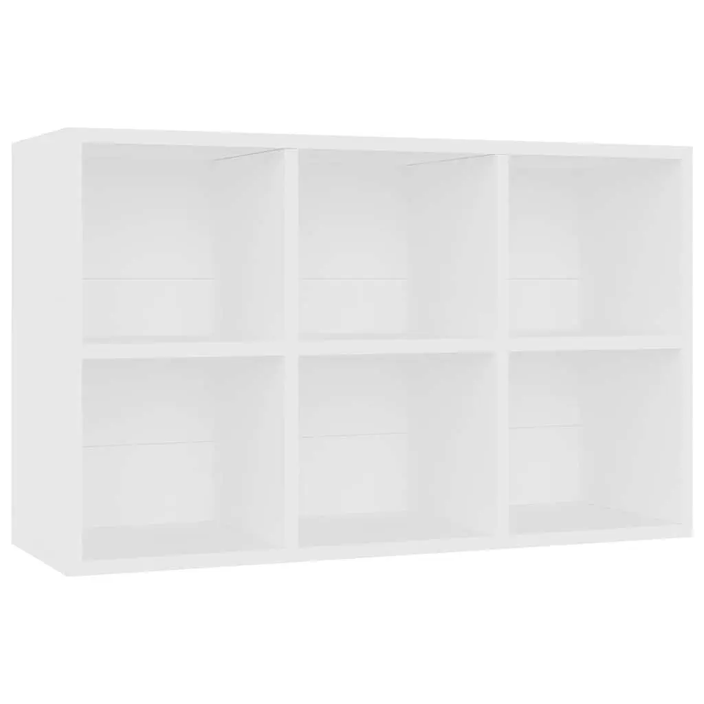 Book Cabinet Sideboard White 66x30x98 cm Storage Shelf 6 Compartments