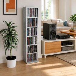 Concise Grey Concrete Media Organiser for CDs