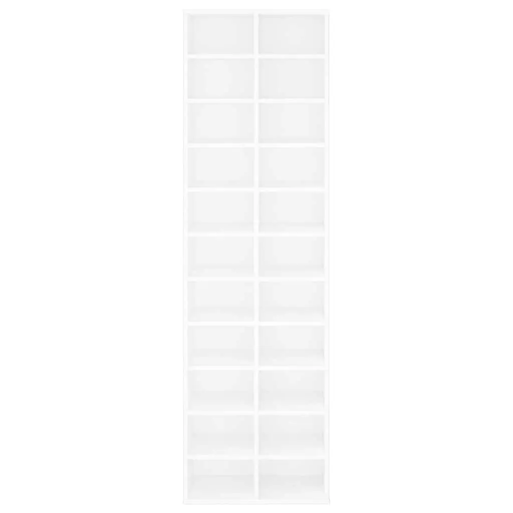 Shoe Storage Organiser Rack White 54x34x183cm 22 Compartments Easy Assembly