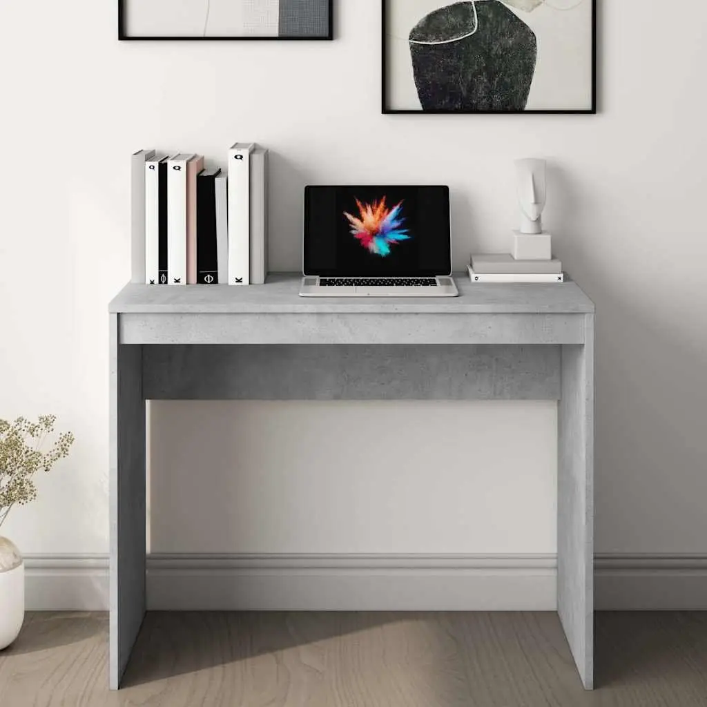 Desk Grey Engineered Wood 90x40x72 cm Modern Study Work Table