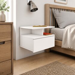 Compact Floating Nightstand for Efficient Storage