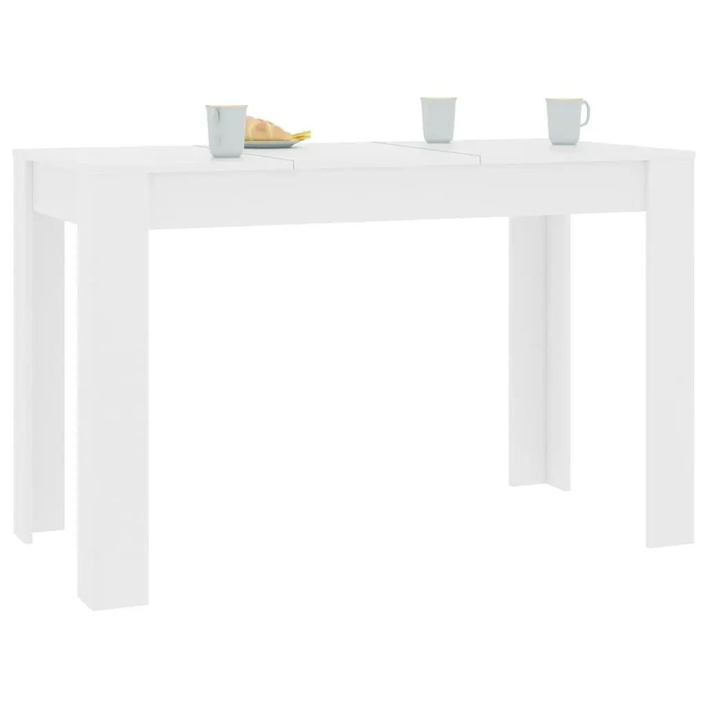 Dining Table White Kitchen Room Furniture Engineered Wood 120x60x76 cm