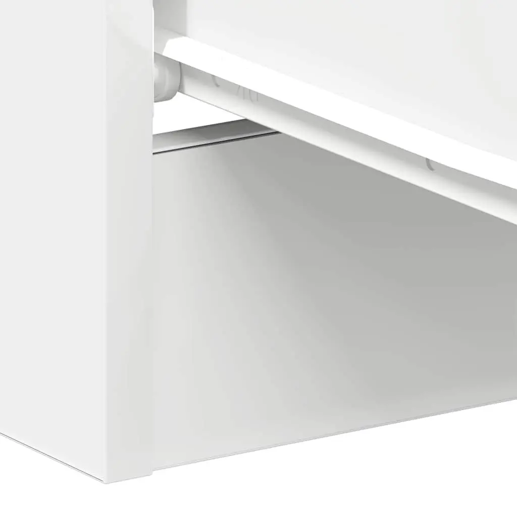 Bedside Cabinets White Engineered Wood 2 Piece Nightstand with Three Drawers