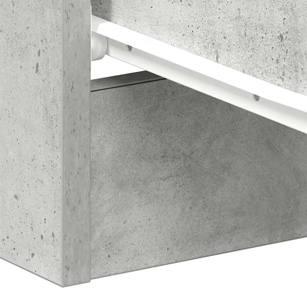 Grey Nightstand Engineered Wood Bedside Cabinet with Three Storage Drawers