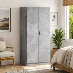 Compact Grey Storage Cabinet 80x52x180 cm for Your Clothes