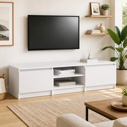 White TV Cabinet: Simple and Practical Storage Solution