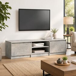 Grey TV Cabinet 140x40x35.5 cm: Style Meets Function
