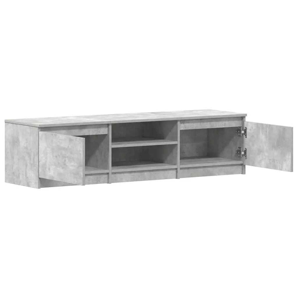 TV Cabinet Grey 140x40x35.5 cm Storage Unit 2 Doors Open Compartments