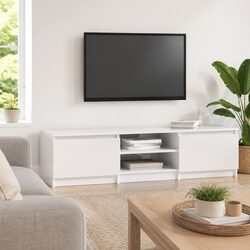 Sleek 140cm White High Gloss TV Cabinet for Modern Homes