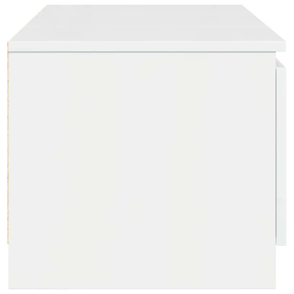 TV Cabinet White 140cm Wide High Gloss Modern Living Room Media Entertainment